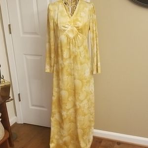 Vintage beautiful yellow maxi dress